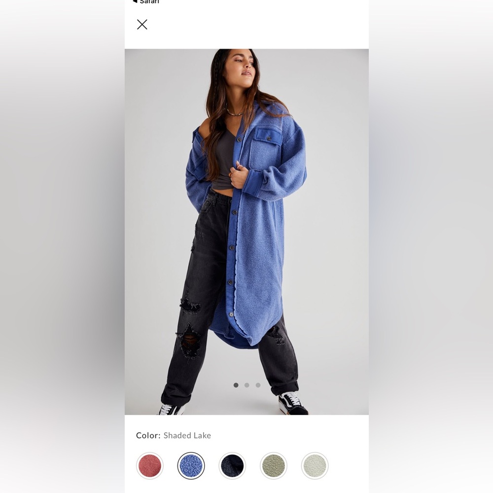 Free people long ruby shacket